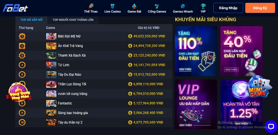 Hướng dẫn chơi slot game tại vin777
